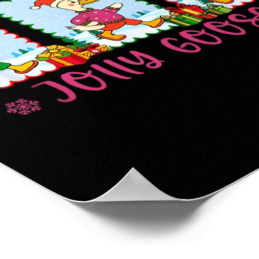 Just A Jolly Goose Christmas Santa Bow Xmas Light  Poster (Hoek)