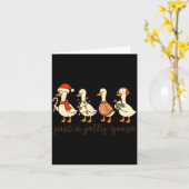 Just A Jolly Goose Christmas Silly Goose Funny Xma Kaart (Gele Bloem)
