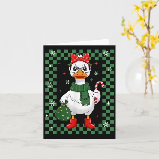 Just A Jolly Goose Christmas Silly Goose Funny Xma Kaart (Gele Bloem)