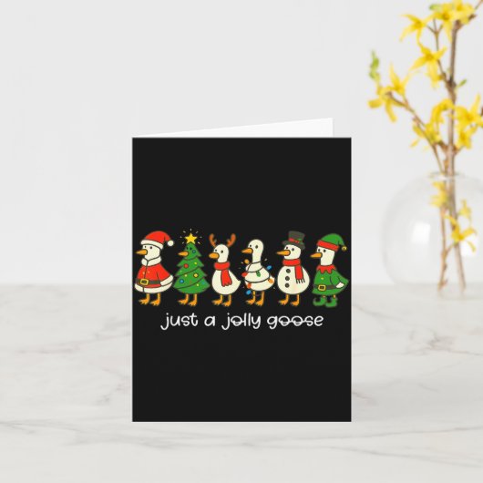 Just A Jolly Goose Funny Christmas For Mens Womans Kaart (Gele Bloem)