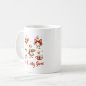 Just A Jolly Goose Funny Christmas Geese Quote Koffiemok (Voorkant links)