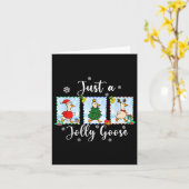 Just A Jolly Goose Funny Merry Goosemas Schattigee Kaart (Gele Bloem)