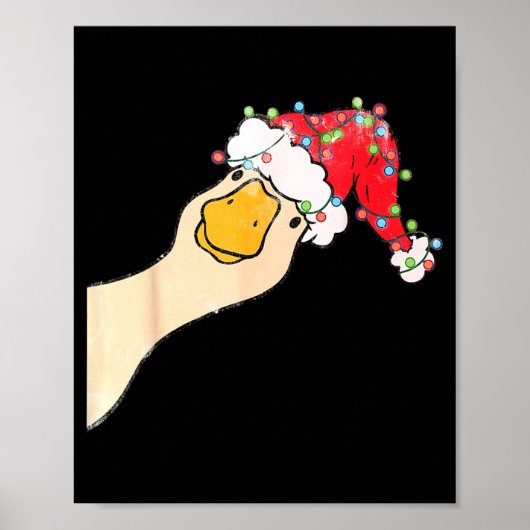 Just A Jolly Goose Funny Silly Goose Santa Christm Poster (Voorkant)