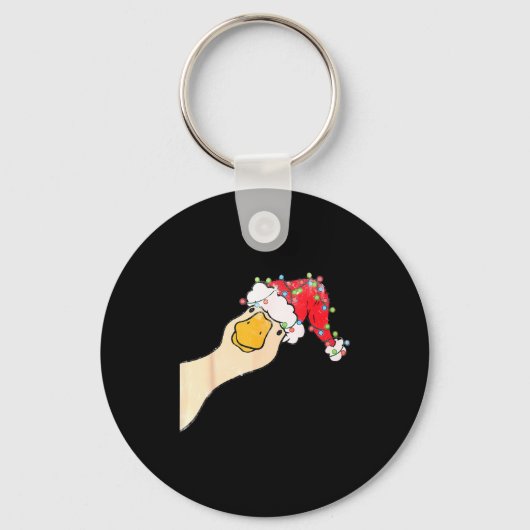 Just A Jolly Goose Funny Silly Goose Santa Christm Sleutelhanger (Voorkant)