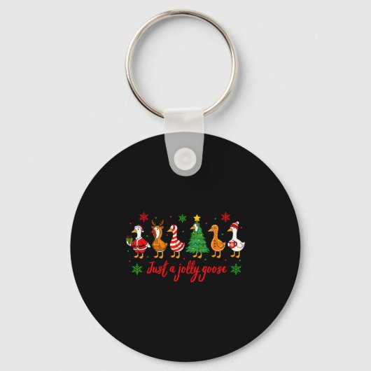 Just A Jolly Goose Merry Christmas Funny Xmas Men  Sleutelhanger (Voorkant)