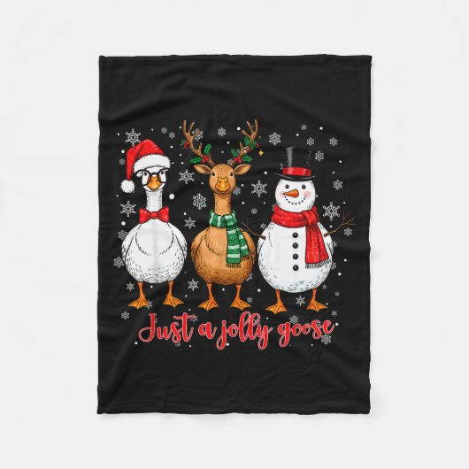 Just A Jolly Goose Merry Goosemas Christmas Santa  Fleece Deken (Voorkant)