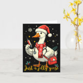 Just A Jolly Goose Nurse Christmas Funny Goose Nur Kaart (Gele Bloem)