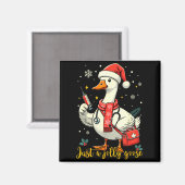 Just A Jolly Goose Nurse Christmas Funny Goose Nur Magneet (Voorkant / Achterkant)