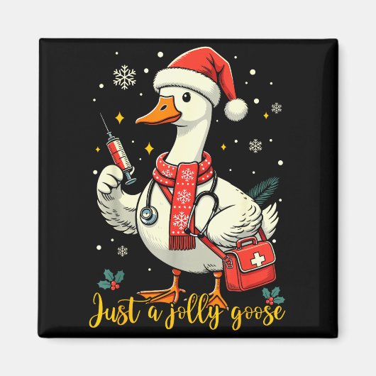 Just A Jolly Goose Nurse Christmas Funny Goose Nur Magneet (Voorkant)