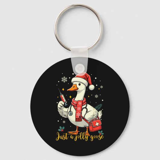 Just A Jolly Goose Nurse Christmas Funny Goose Nur Sleutelhanger (Voorkant)