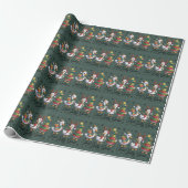 Just A Jolly Goose Patchwork Christmas Duck Funny  Cadeaupapier (Uitgerold)