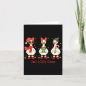 Just A Jolly Goose Santa Cute Bow Christmas Men Wo Kaart (Voorkant)