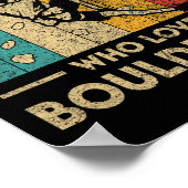 Just A Kid Who Loves Bouldering Funny Rock Climbin Poster (Hoek)