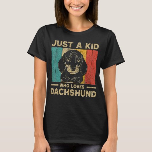 Just A Kid Who Loves Dachshund for Kids T-shirt (Voorkant)
