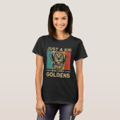 Just A Kid Who Loves Goldens Retro Golden Retrieve T-shirt (Voorkant volledig)