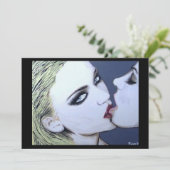 ‘Just a Kiss’ Painting on a Small-Scale Print Kaart (Staand voorkant)