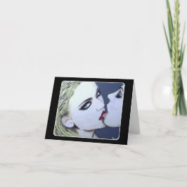 'Just a Kiss' schilderij op een Bedankkaart