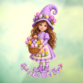 Just A Little Bit Of Magic Cute Whimsical Witch Gi Raamsticker (Vel 3)