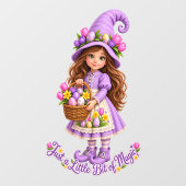 Just A Little Bit Of Magic Cute Whimsical Witch Gi Raamsticker (Vel)