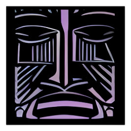 Just a Little Black and Purple Tiki Perfect Poster