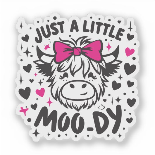 Just a little moody cow  sticker (Voorkant)