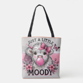 Just A Little Moody Highland Cow Pink Bow Tote Bag (Achterkant)