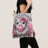 Just A Little Moody Highland Cow Pink Bow Tote Bag (Dichtbij)