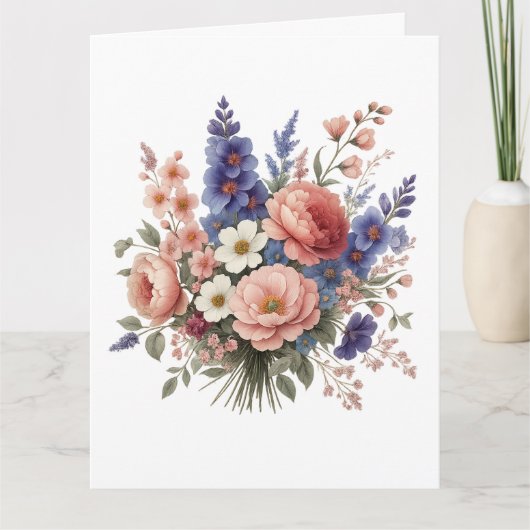 Just a Little Note Elegant Floral Greeting Card Bedankkaart (Voorkant)