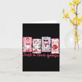 Just A Love Goose Cute Valentine Geese Coquette Wo Kaart (Gele Bloem)