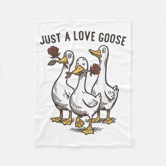 Just A Love Goose Funny Goose Happy Valentine’s Da Fleece Deken (Voorkant)