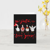 Just A Love Goose Funny Valentine Cute Goose For W Kaart (Gele Bloem)