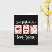 Just A Love Goose Funny Valentine Cute Goose For W Kaart (Gele Bloem)