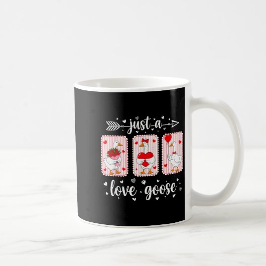Just A Love Goose Funny Valentine Cute Goose For W Koffiemok (Rechts)