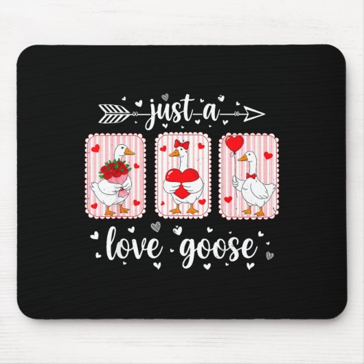 Just A Love Goose Funny Valentine Cute Goose For W Muismat (Voorkant)