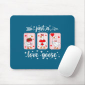 Just A Love Goose Funny Valentine Cute Goose For W Muismat (Met muis)
