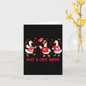 Just A Love Goose Funny Valentine Geese Cud Heart  Kaart (Gele Bloem)
