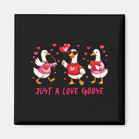 Just A Love Goose Funny Valentine Geese Cud Heart  Magneet (Voorkant)