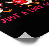 Just A Love Goose Funny Valentine Geese Cud Heart  Poster (Hoek)