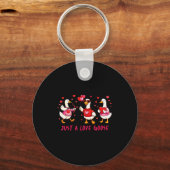 Just A Love Goose Funny Valentine Geese Cud Heart  Sleutelhanger (Voorkant)