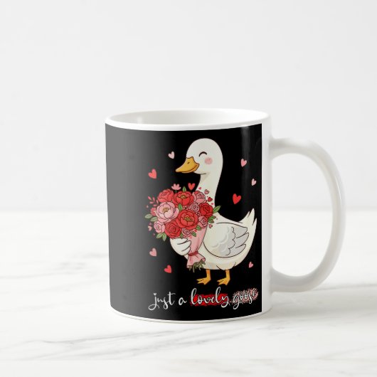 Just A Lovely Goose Bouquet Roses Floral Valentine Koffiemok (Rechts)