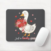Just A Lovely Goose Bouquet Roses Floral Valentine Muismat (Met muis)