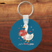 Just A Lovely Goose Bouquet Roses Floral Valentine Sleutelhanger (Voorkant)