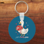 Just A Lovely Goose Bouquet Roses Floral Valentine Sleutelhanger (Voorkant)