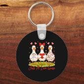 Just A Lovely Goose Coffee Funny Valentine Silly G Sleutelhanger (Voorkant)