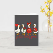 Just A Lovely Goose Cute Nk Silly Goose Valentine' Kaart (Gele Bloem)