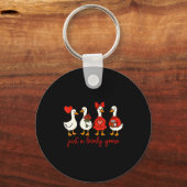 Just A Lovely Goose Cute Nk Silly Goose Valentine' Sleutelhanger (Voorkant)