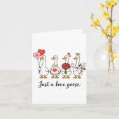 Just A Lovely Goose Cute Silly Goose Valentine's D Kaart (Gele Bloem)