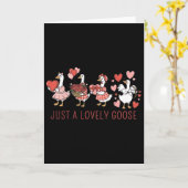 Just A Lovely Goose Cute Silly Goose Valentine's D Kaart (Gele Bloem)