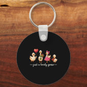 Just A Lovely Goose Cute Silly Goose Valentine's D Sleutelhanger (Voorkant)