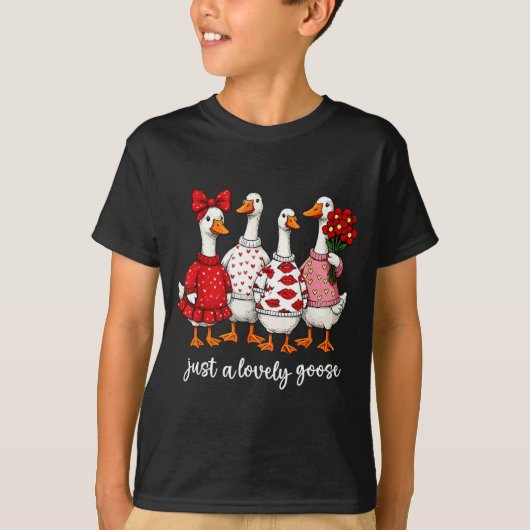 Just A Lovely Goose Cute Silly Goose Valentine's D T-shirt (Voorkant)